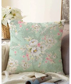 Față de pernă din amestec de bumbac Minimalist Cushion Covers Blossom, 55 x 55 cm, verde