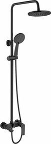 Coloana de dus cu baterie monocomanda negru mat Dokos