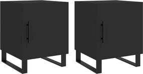 vidaXL Noptiere, 2 buc., negru, 40x40x50 cm, lemn compozit