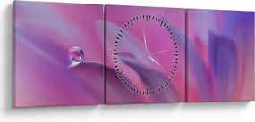 Tablou - Picătură pe floare (cu ceas) (90x30 cm)