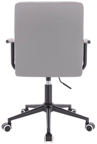 HC1015KP Scaun Gri Piele Ecologica Bază Neagră