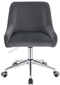 HR920K Scaun Grafit din Catifea cu Bază Cromata