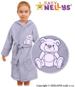 Halat de baie copii Baby Nellys - Ursuleț - gri 86 (12-18 m)