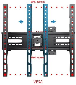 Suport TV Esperanza ERW016, 26" - 70", 400x400 mm, Până la 45 kg, Negru