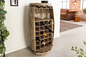 Butoi suport pentru sticle si pahare de vin Bodega 97cm natur