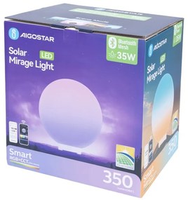 Aigostar Lampă LED RGB dimabilă pentru exterior MESH, 35 W, 3,7 V, 4000 mAh, 2700-6500 K, IP65, diametru 30 cm