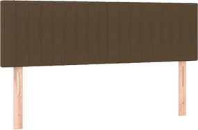 vidaXL Tăblii de pat, maro închis, 144x5x78/88 cm, textil