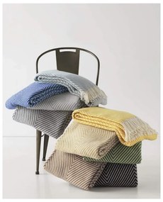 Pled din amestec de bumbac Euromant Tebas, 140 x 180 cm, gri deschis