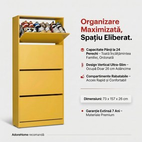 Pantofar Adore Max XL, 24 Perechi, 4 Compartimente, 73x157x26 cm