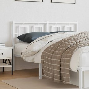 374323 vidaXL Tăblie de pat metalică, alb, 140 cm