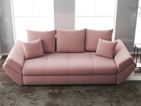 Canapea extensibilă dumonde cu ladă de depozitare si sezut confortabil din spuma high-density, Loana Royal Pink 250x100 cm
