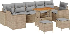 vidaXL Set de canapele pentru grădină 10 pcs Beige și gri deschis