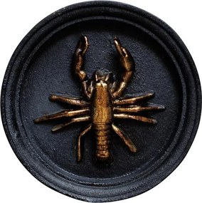 Decoratiune de perete, neagra, din rasina, Lobster