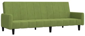 337382 vidaXL Canapea extensibilă cu 2 locuri, verde deschis, catifea