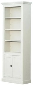Biblioteca, alba, din lemn masiv, L78 cm, aspect vintage, Portland