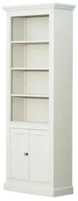 Biblioteca, alba, din lemn masiv, L78 cm, aspect vintage, Portland