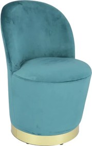 Fotoliu Glamour din catifea cu baza aurie, design elegant - TURCOAZ