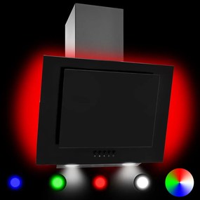 Hota RGB cu LED, 60 cm, otel inoxidabil si sticla securizata Negru
