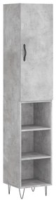 3199013 vidaXL Dulap înalt, gri beton, 34,5x34x180 cm, lemn prelucrat