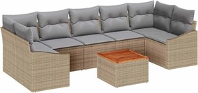 vidaXL Set de canapele pentru grădină 8 pcs Beige și gri deschis