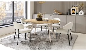 Masă de dining ARTUR, stejar artisan/bej