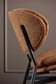 MAZZONI EXPORT SOPHIA Teracotă (material Apia 272)/cadru negru - FOTOLIU DE ODIHNĂ SCAUN PENTRU SALON/BIROU TAPIȚAT