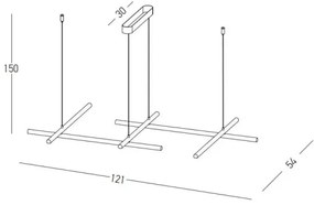 Lustră LED pe cablu dimabilă LED/50W/230V auriu Zambelis 22242