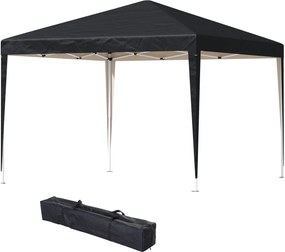 Outsunny Pavilion, 2,95 x 2,95 m pavilion pop-up pliant, pavilion de grădină, cort petrecere, protecție UV, oțel+material Oxford, Negru | Aosom Romania