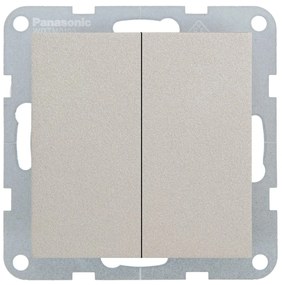 Intrerupator dublu 10A, IP20, Bronz, Panasonic Karre Plus 55