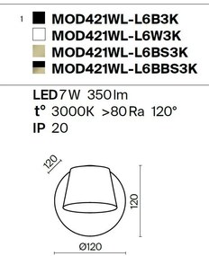 Aplica LED de perete design modern Pixel negru, alama