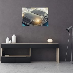 Tablou pe sticlă cu Audi - gri (70x50 cm)