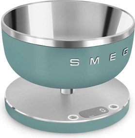 Cantar de bucatarie Smeg Collezione KSC01EGMWW, Pana la 5 kg/5 l, Functie TARA, Afisaj LED, Baza antiderapanta, Baterie incarcabila, Verde smarald