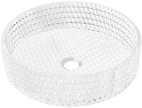 Mexen Aura sticlă chiuvetă pe blat 39 x 39 cm, Transparent - 24013900