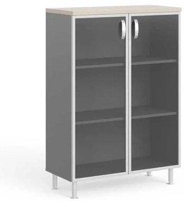 Dulap mediu Manager LUX 90 x 43 x 129,2 cm, salcâm deschis / gri