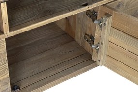 Comoda TV, natur, din lemn de pin reciclat, Aubeline
