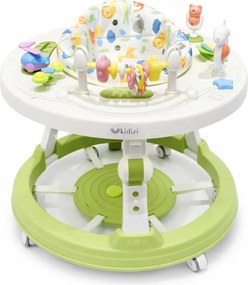 Centru de activitati transformabil in premergator Kidizi Orbit Activity Seat verde pentru bebelusi - panou rotativ 360°, reglabil pe inaltime si pliabil