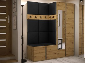 Mobilier hol Tovenaz XII (Stejar artisan + Negru) (cu oglindă). 1104815