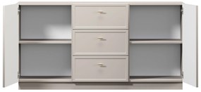 Comodă Lorini 150 cm cu sertare - cașmir / mânere aurii T-bar