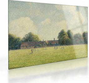 Tablou pe sticlă - Camille Pissarro, Hampton Court Green, reproducere (70x50 cm)