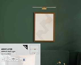 Aplica de perete LED pentru oglinda, tablou IP44 Amalfi, alama satinata