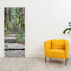 Fototapeta pentru ușă - trepte în pădure (95x205cm)