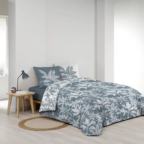 Lenjerie de pat albă-albastră din bumbac pentru pat dublu, extinsă 240x220 cm Hera – douceur d'intérieur