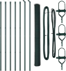 vidaXL Stâlp de gard. Verde 10 x 1,6 m (plasă de 13 mm) Oțel și PVC