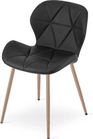 Scaun de masa MANGO din piele ecologica, neagra