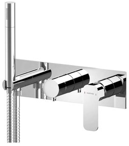 Baterie argintiu-lucios pentru duș încastrată (2 ieșiri) Spy – Sapho