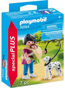 Playmobil Special Plus - Figurina mama cu bebelus si caine