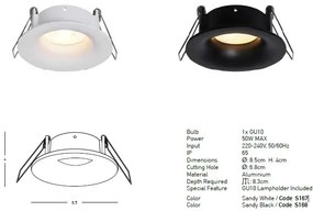 Spot incastrabil pentru baie IP65 Astrid GU10 alb
