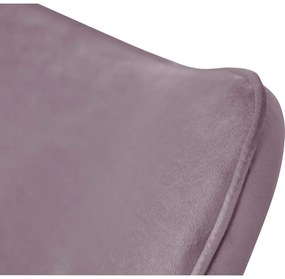 Fotoliu cu taburet mov lavandă cu tapițerie din catifea Niko – Ropez