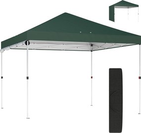 Outsunny Carpa Plegable Pop-up 3x3 m con Pared Lateral UPF50+ Altura Ajustable Empuje Central Bolsa de Transporte Verde | Aosom Romania