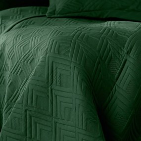 Cuvertură verde-închis matlasată din microfibră 220x240 cm Ophelia – Restilo